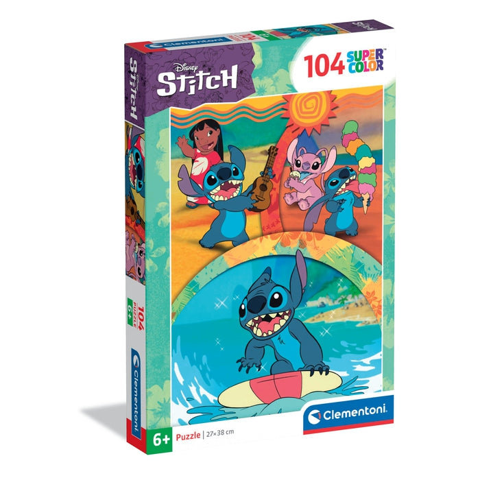 Clementoni, puzzle 104 super kolor stitch 25042