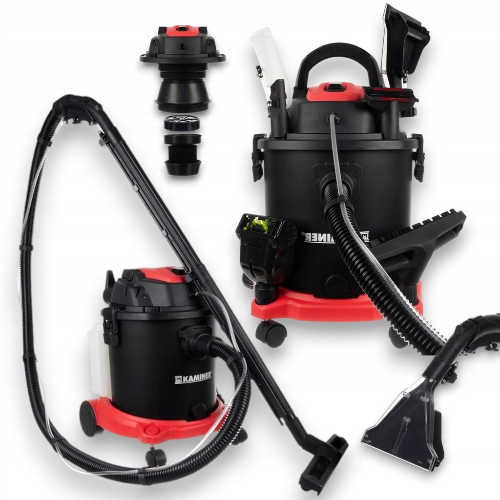 ODKURZACZ PIORĄCY 20L przemysłowy 1600W do tapicerki + zestaw końcówek 3w1