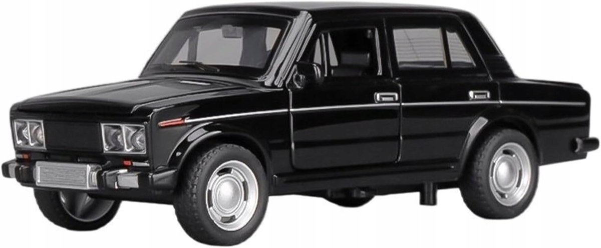 JIANYUAN LADA ROSYJSKI METALOWY MODEL SAMOCHODU 1:24 DŹWIĘK ŚWIATŁO CZARNY