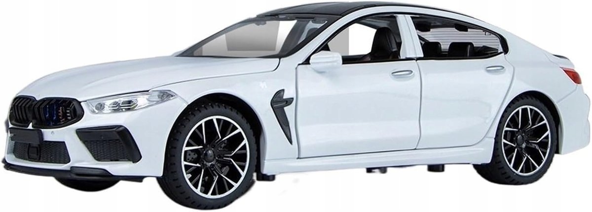 BMW M8 MH8 800 METALOWY MODEL SAMOCHODU 1:24 DŹWIĘK ŚWIATŁO PREZENT BIAŁY