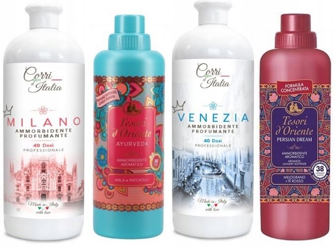 ZESTAW 4 PIĘKNYCH PŁYNÓW CORRI d`ITALIA oraz TESORI d`ORIENTE MAVP