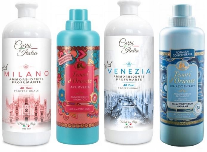 ZESTAW 4 PIĘKNYCH PŁYNÓW CORRI d`ITALIA oraz TESORI d`ORIENTE MAVT
