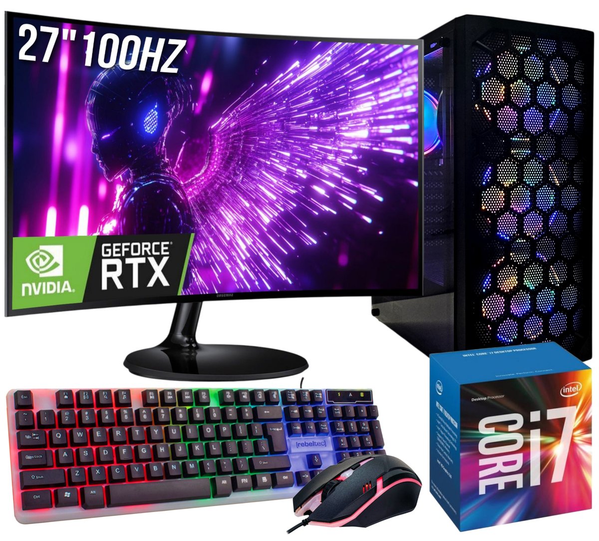 ZESTAW Gamer Expert I7|32GB|2TB|RTX 3060 12GB +27' VA LED