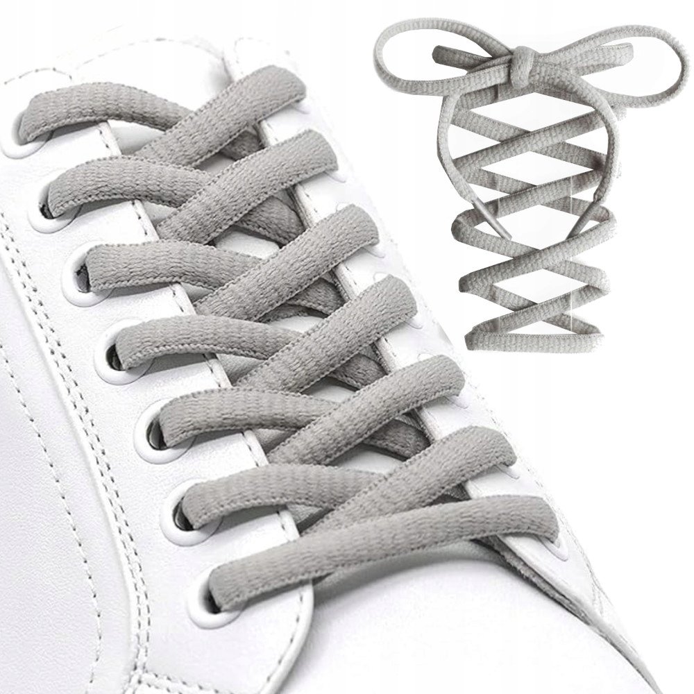 ELASTYCZNE SZNURÓWKI DO BUTÓW SPORTOWYCH ADIDASÓW OKRĄGŁE SZNUROWADŁA SZARE