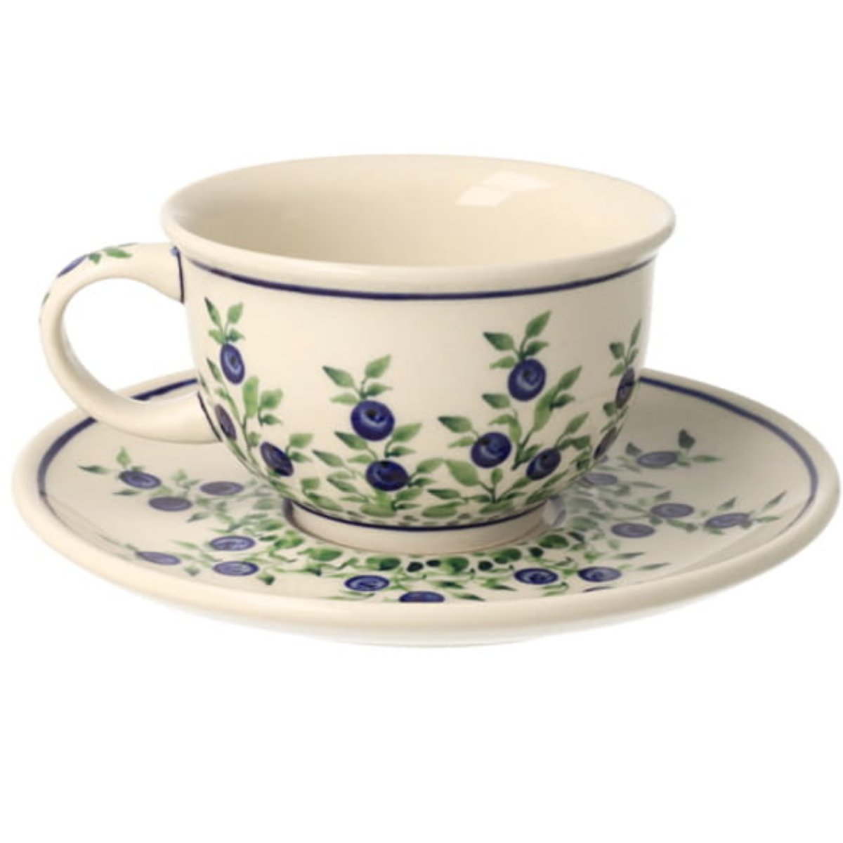 FILIŻANKA I SPODEK Ø 11,8/16 cm 0,22 L GU775DEK1208 CERAMIKA BOLESŁAWIEC