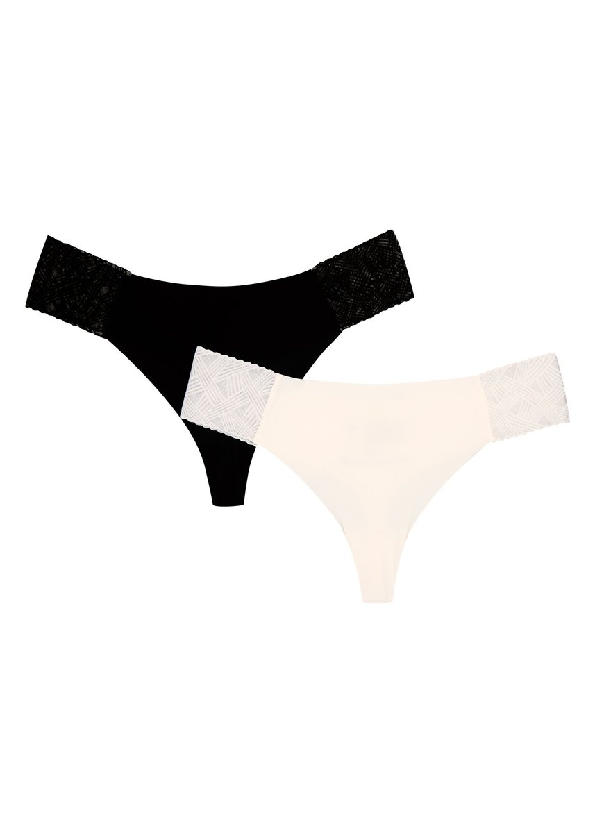 Majtki stringi Piri 2-pak Esotiq czarny, kremowy S