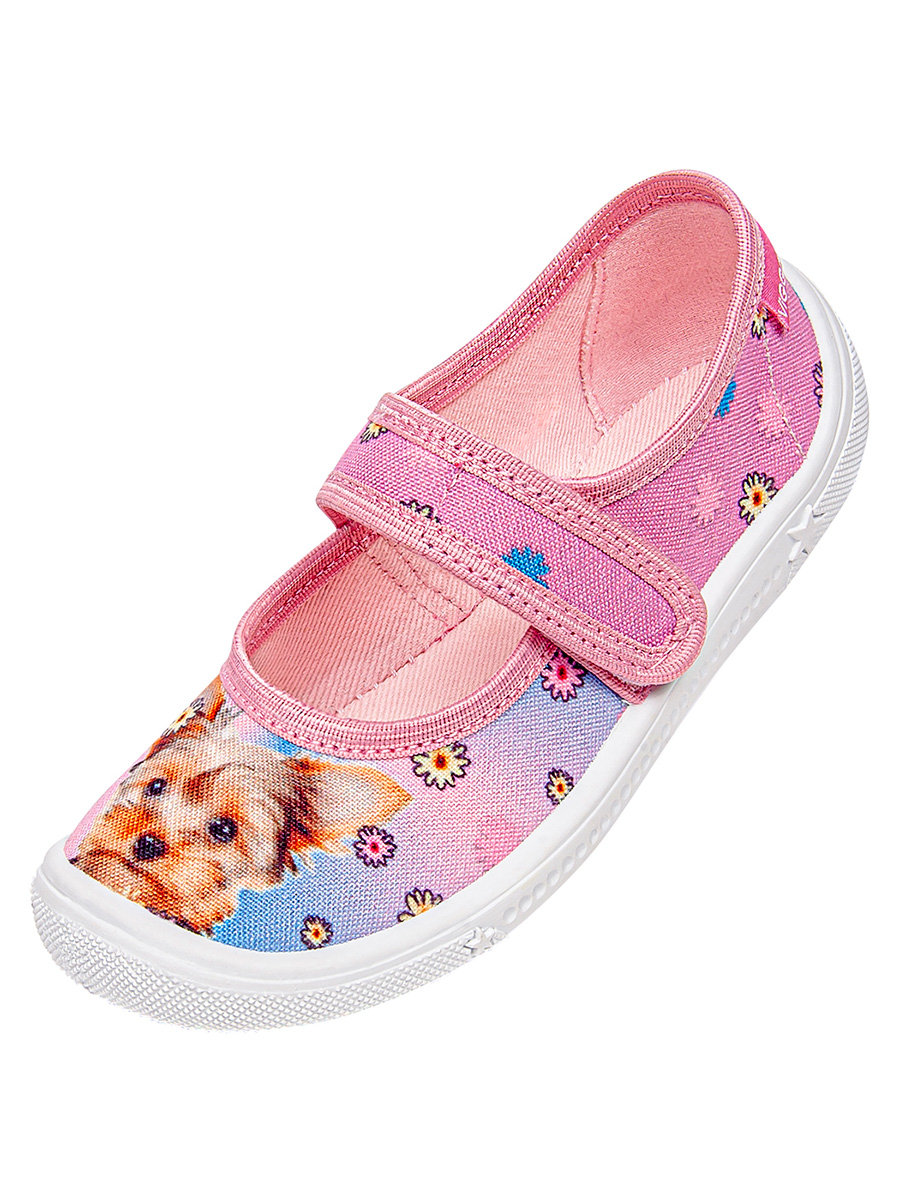 Dziewczęce kapcie z nadrukiem yorka różowe Viggami