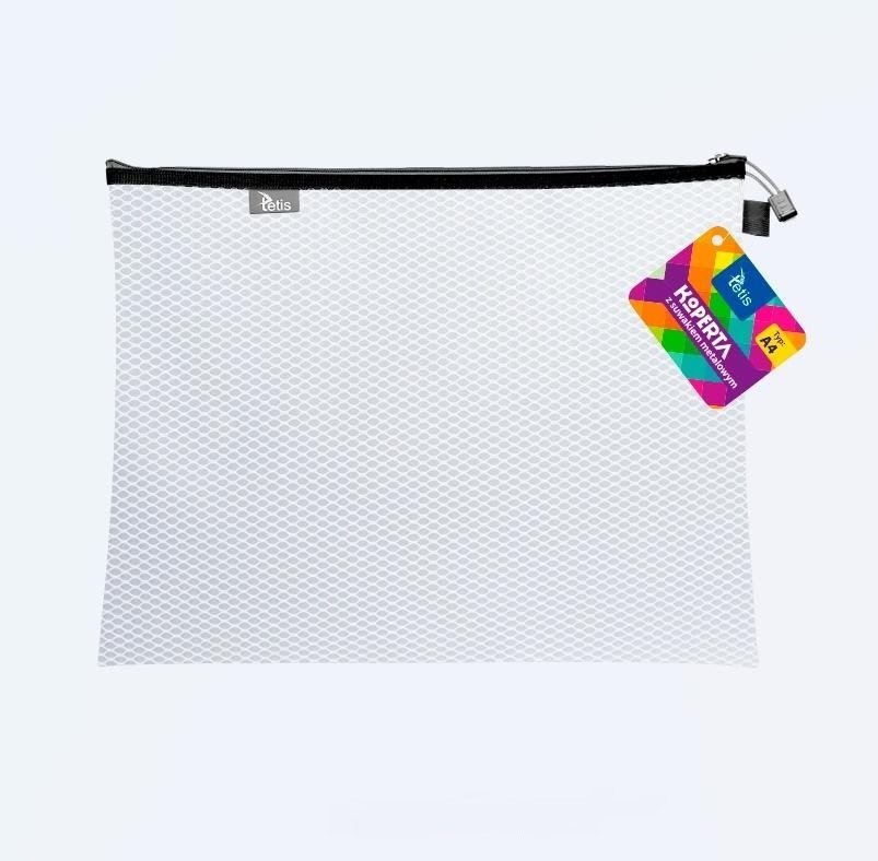 KOPERTA Z SUWAKIEM METALOWYM A4 36X27 CM BIAŁA TETIS