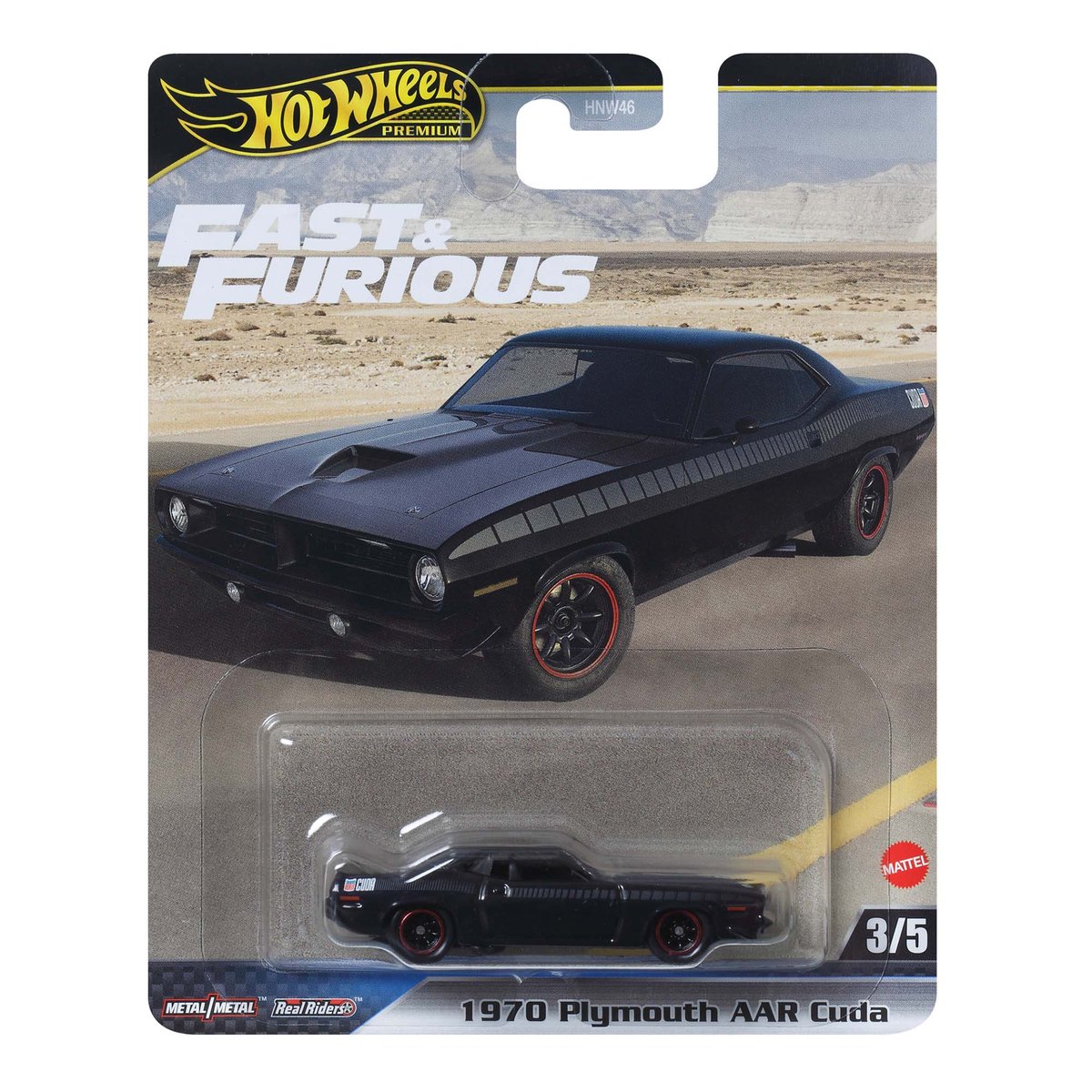 HOT WHEELS 2023 1970 PLYMOUTH AAR CUDA FAST AND FURIOUS 3/5 HYP68