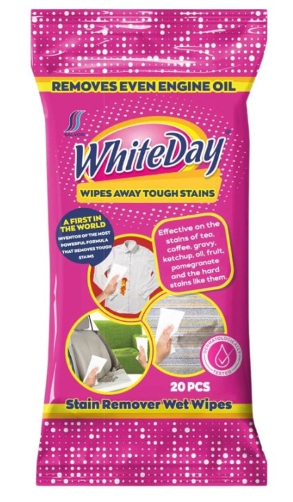 WhiteDay, Chusteczki do natychmiastowego usuwania plam, 20 sztuk