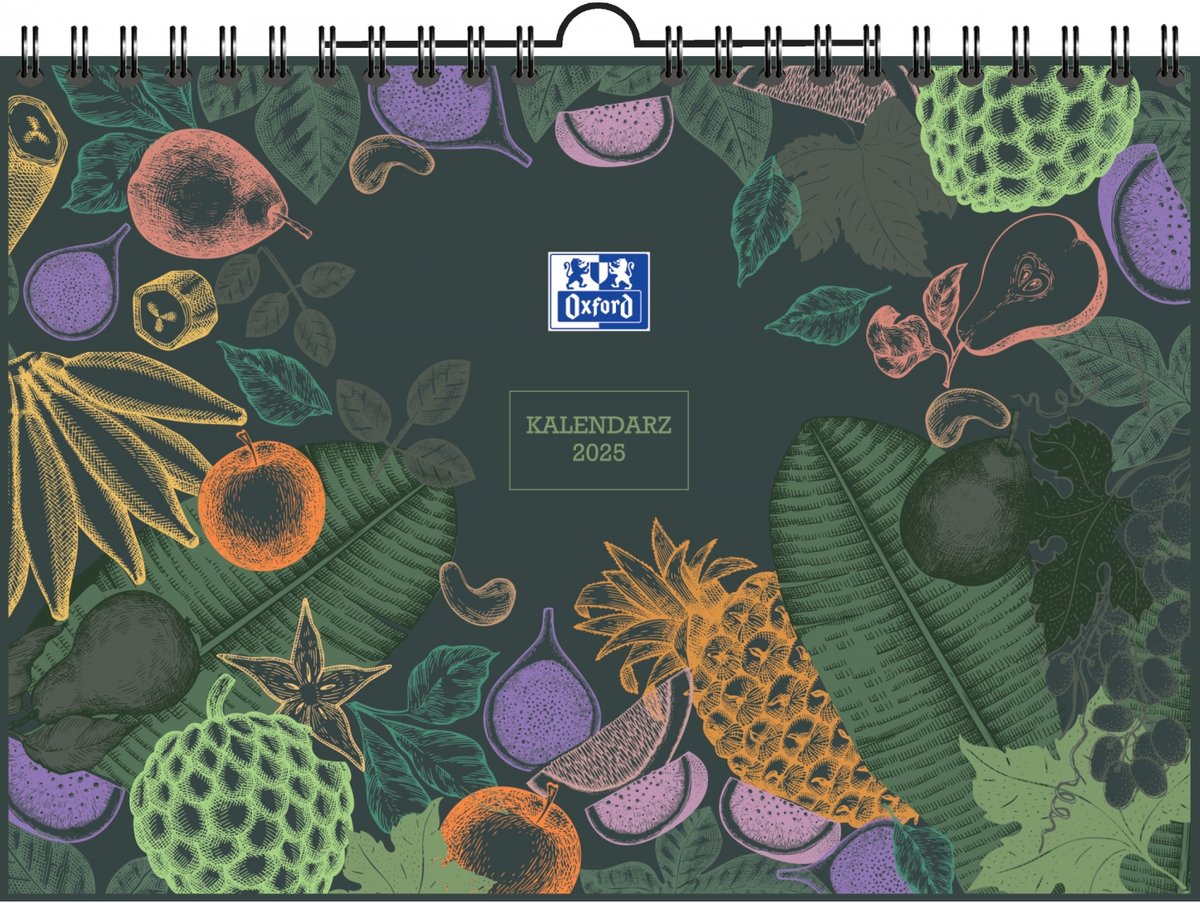 KALENDARZ OXFORD ŚCIENNY SPIRALA BOTANIC