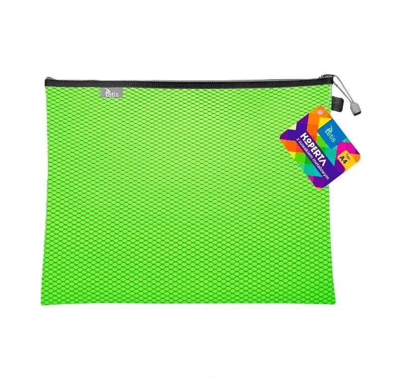 KOPERTA Z SUWAKIEM METALOWYM A4 36X27 CM ZIELONA TETIS