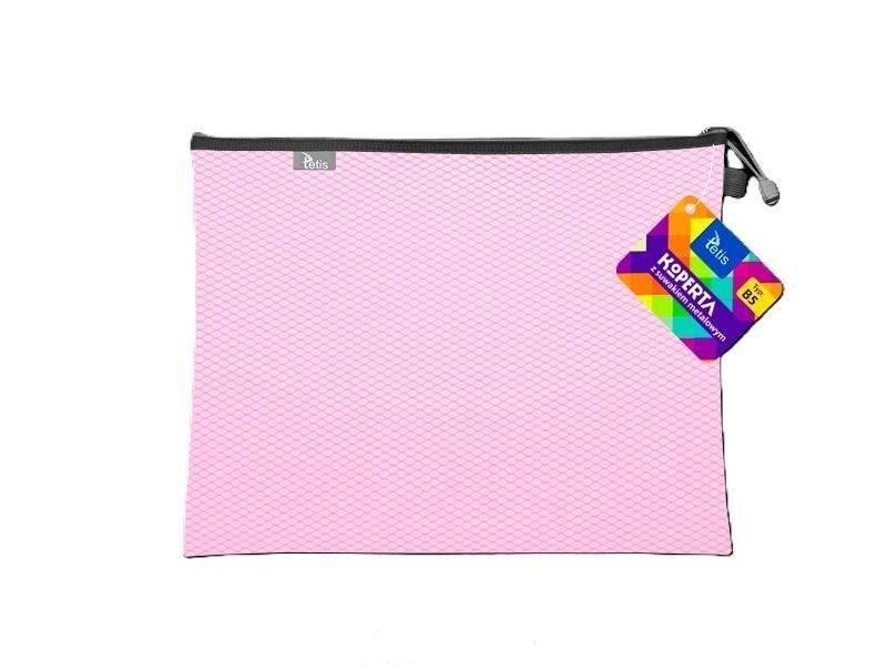 KOPERTA Z SUWAKIEM METALOWYM B5 29,5X21,5 CM RÓŻOWA TETIS