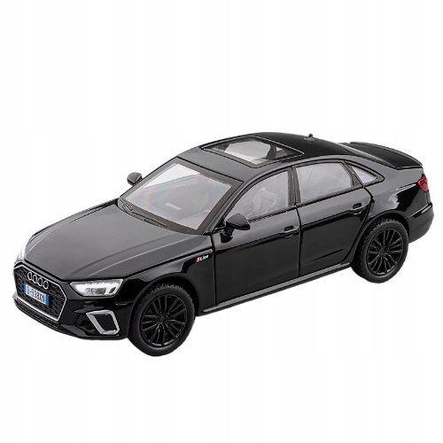 AUDI A4 METALOWY MODEL SAMOCHODU 1:32 DŹWIĘK ŚWIATŁO CZARNY PREZENT