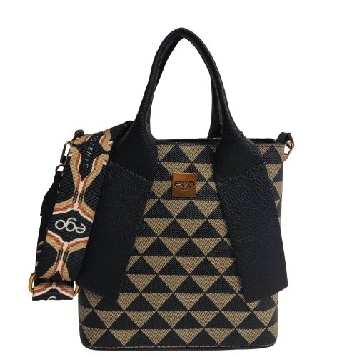 Torebka shopper Ego listonoszka czarna multikolor Nowość