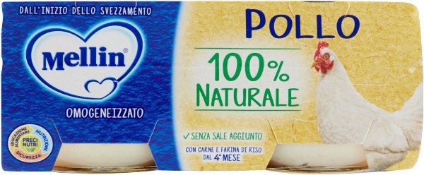 Mellin Pollo 80gr X2 obiadek kurczak dla dzieci włoski naturalny