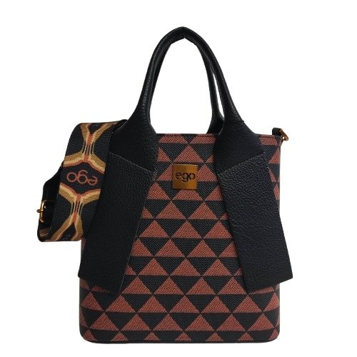 Torebka shopper Ego listonoszka czarna brązowa multikolor Nowość