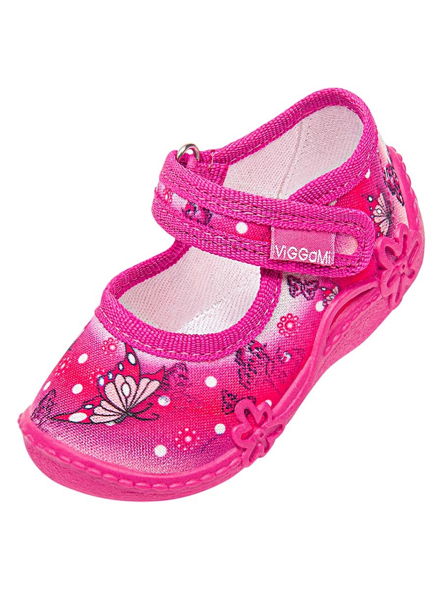 Niemowlęce kapcie w motyle amarantowe Vi-GGa-Mi