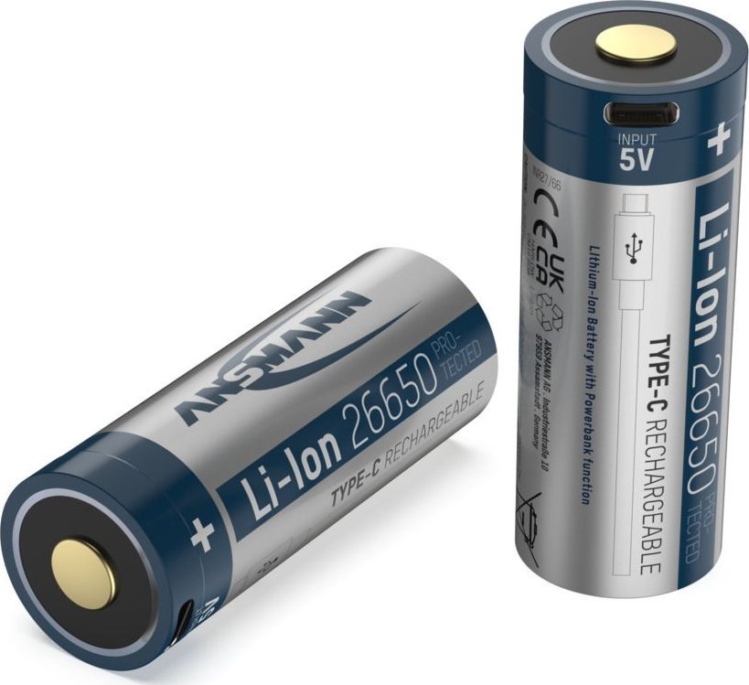 Ansmann Ansmann Li-Ion 26650 5100mAh 3,6V Micro-USB socket 1307-0012