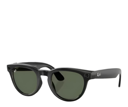Meta Ray-Ban Headliner - Low Bridge Fit Plano Green/Shiny Black