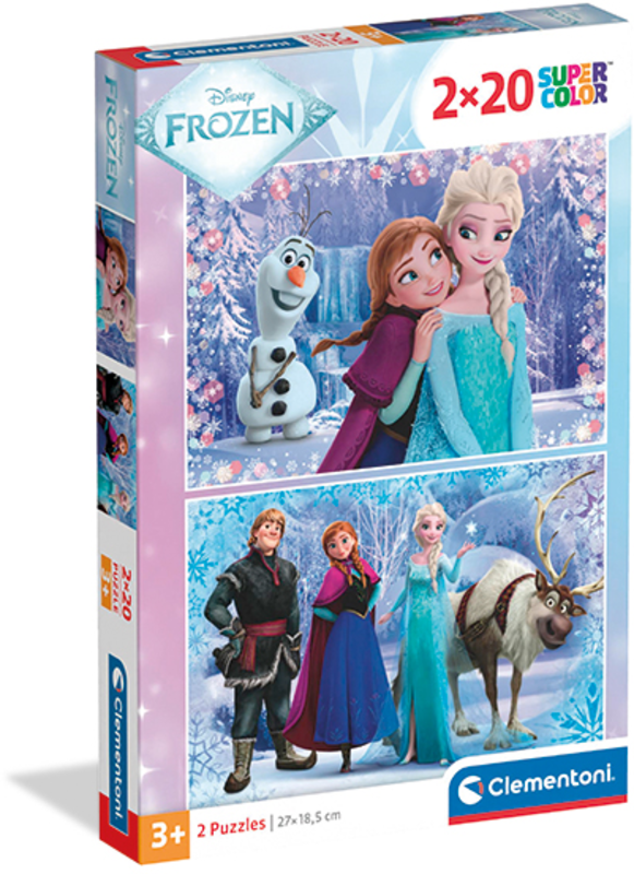 Puzzle 2 x 20 elementów. Super kolor. Frozen