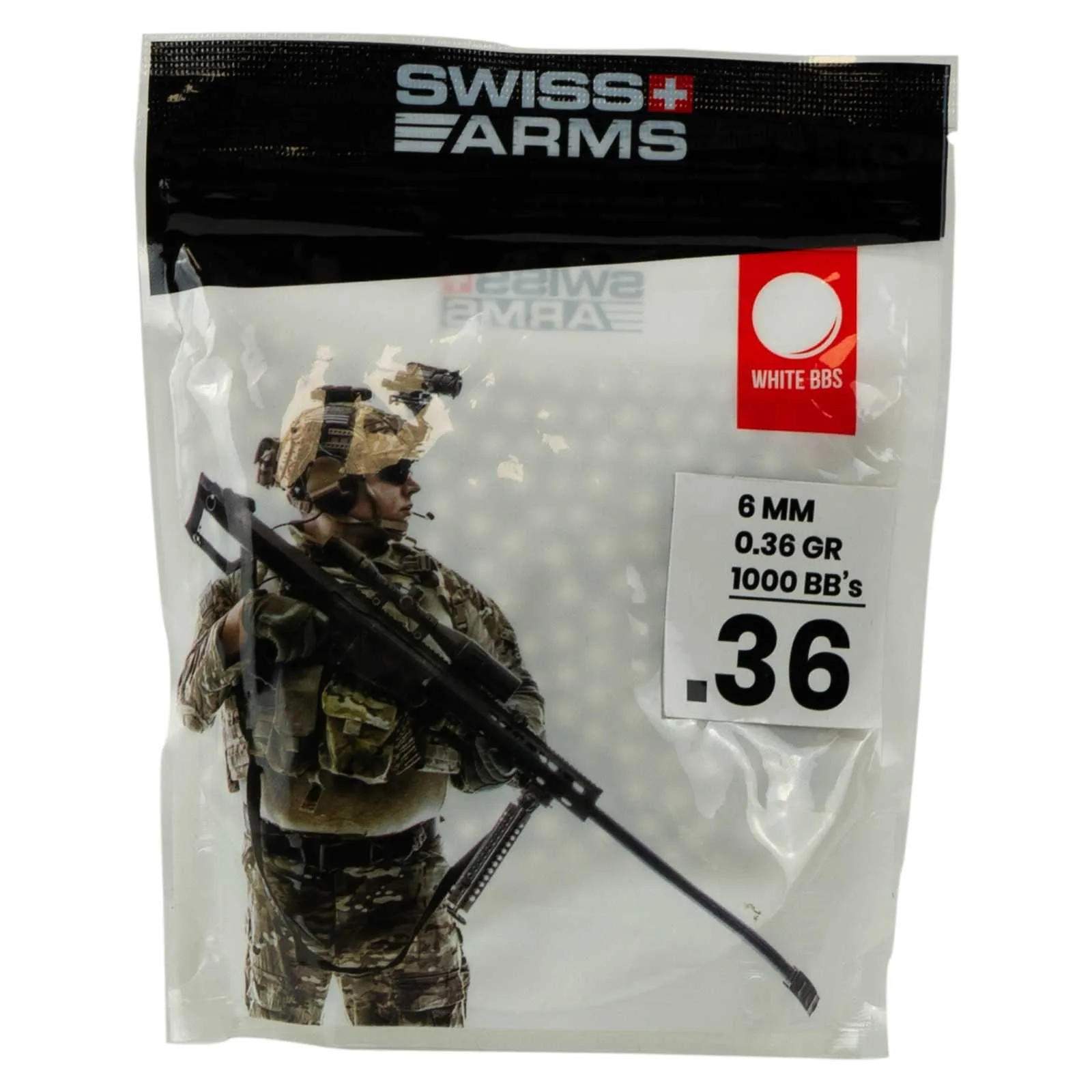 Kulki Cybergun SWISS ARMS Białe 0.36gr 1000szt