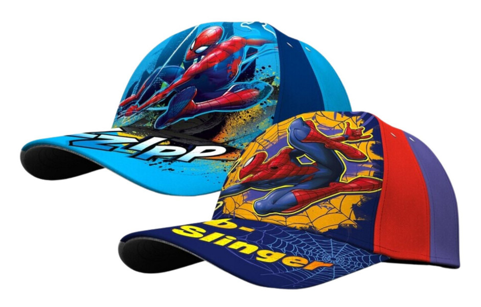 Czapka z daszkiem bawełna 100% 52/54cm 2 wzory Spiderman SP50065 Kids Euroswan