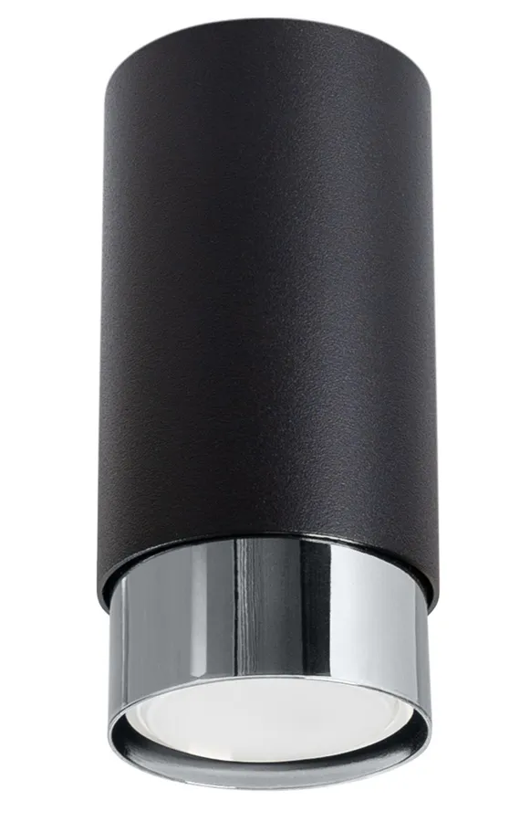 Chromowana czarna lampa sufitowa tuba - 3X M094 M9-P24