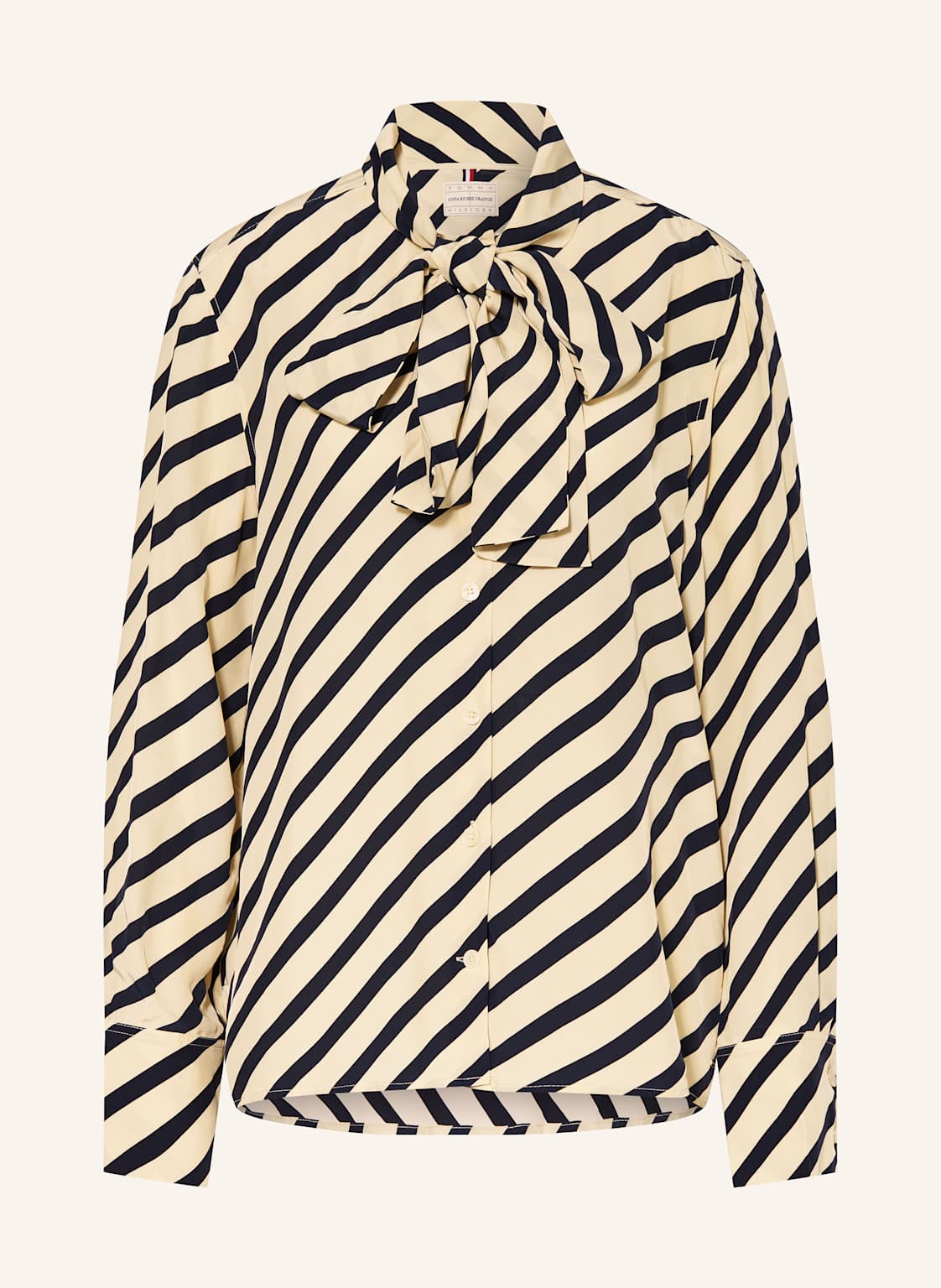 Tommy Hilfiger Bluzka Z Wiązaniem Pod Szyją beige