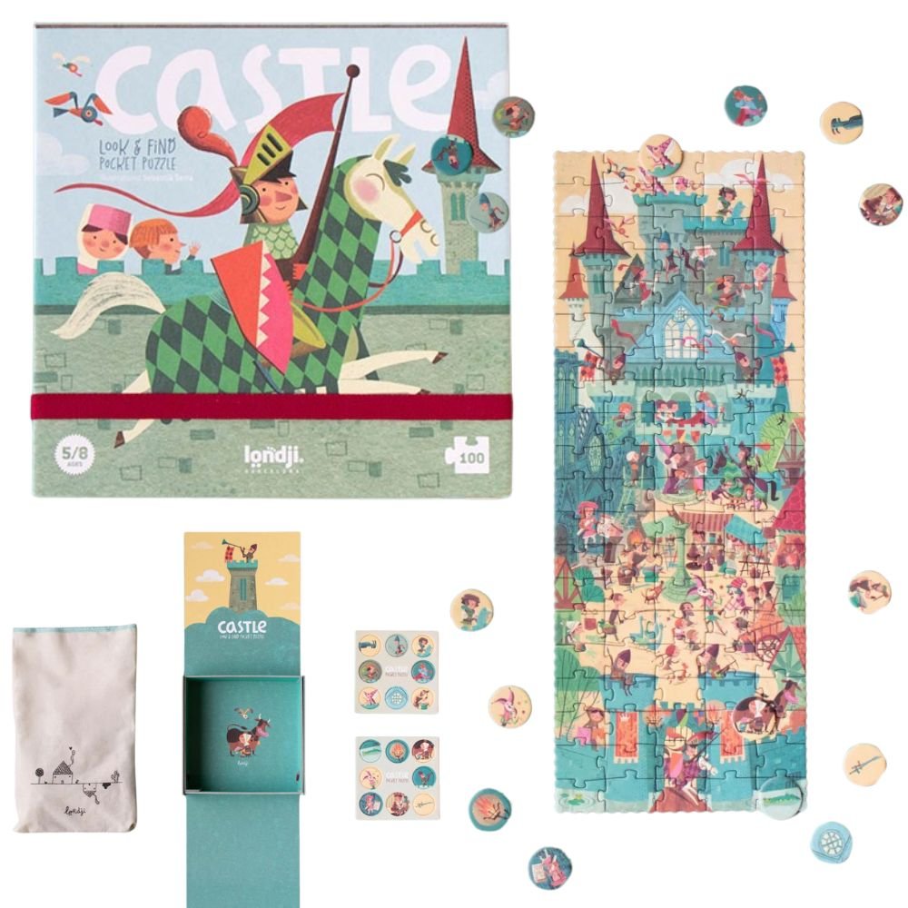 Puzzle kieszonkowe z grą obserwacyjną Londji - Zamek 100 el.