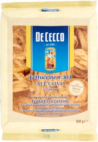 Makaron jajeczny Fettuccine n. 303 all'uovo 500g - De Cecco