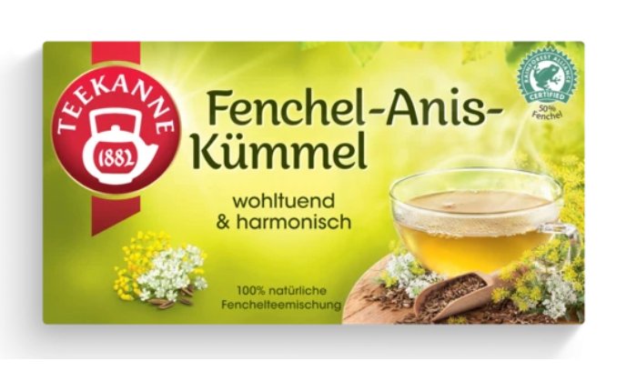 Herbata TEEKANNE Fenchel Anis Kummel Fenkuł Anyż kminek 60g