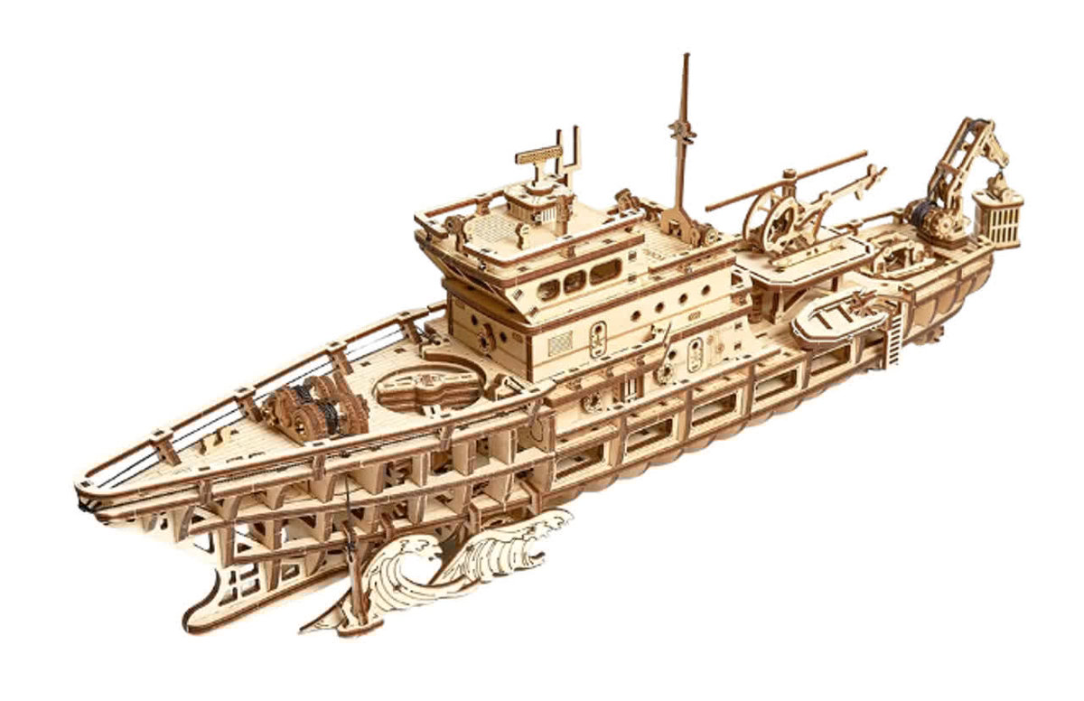 Statek Ocean Explorer Yacht Wood Trick Drewniane Puzzle 3D