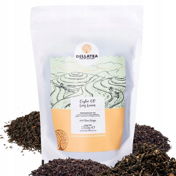 Czarna herbata CEYLON OP liściasta ze Sri Lanki 80g Dellatea