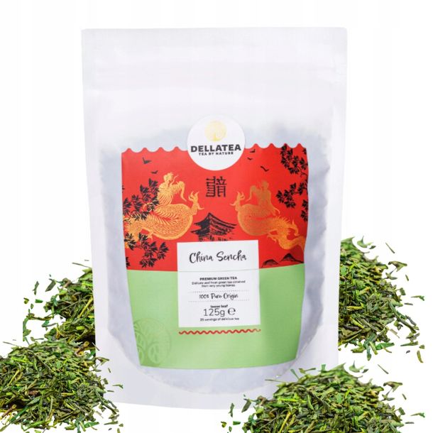 Zdrowa herbata zielona liściasta CHINA SENCHA chińska 125g Dellatea