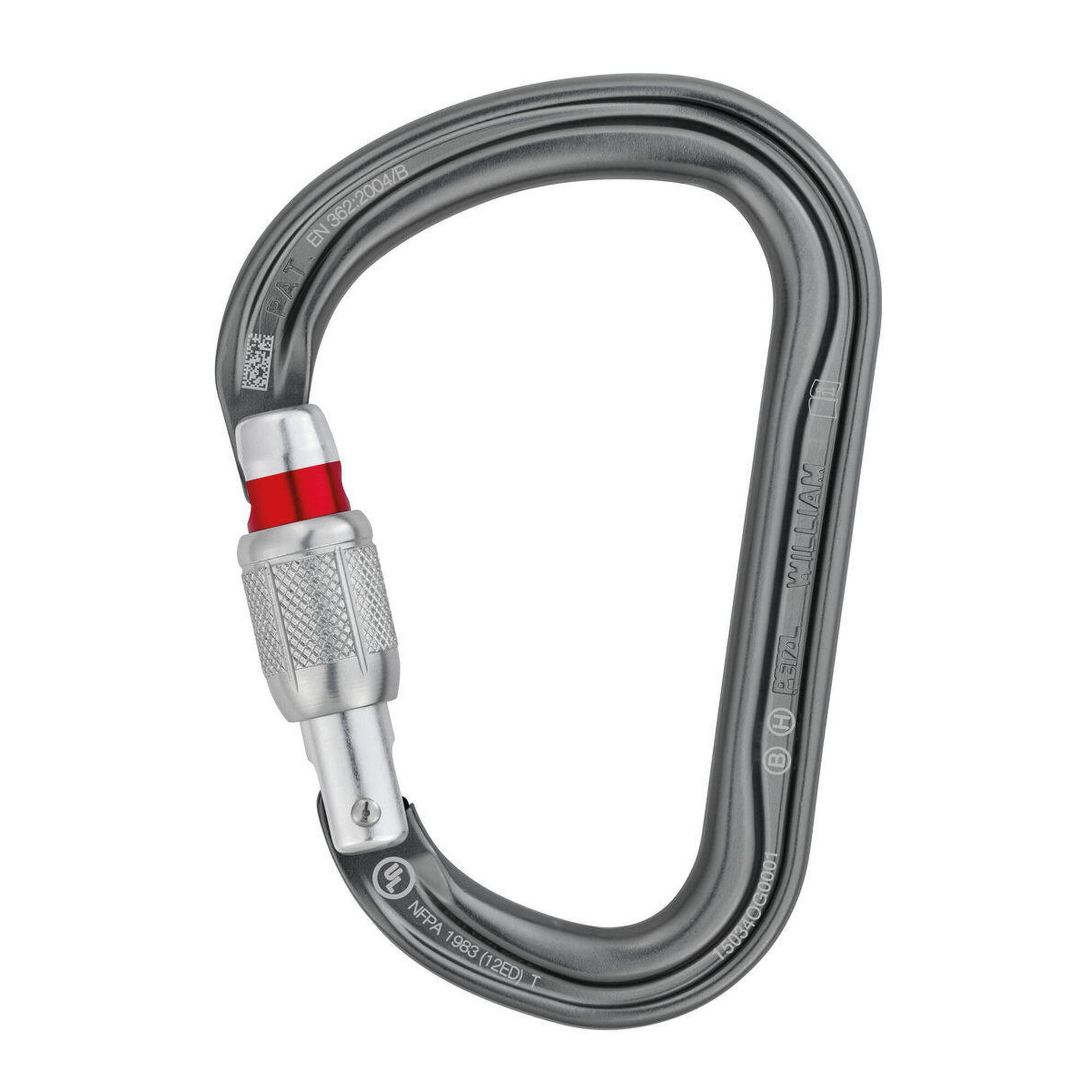Petzl Karabinek WILLIAM SCREW-LOCK kolor szary