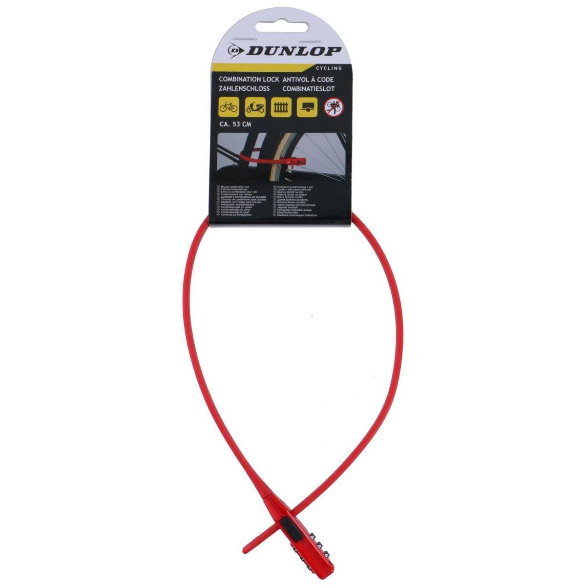 Zapięcie rowerowe DUNLOP 2573236 Linka Czerwony