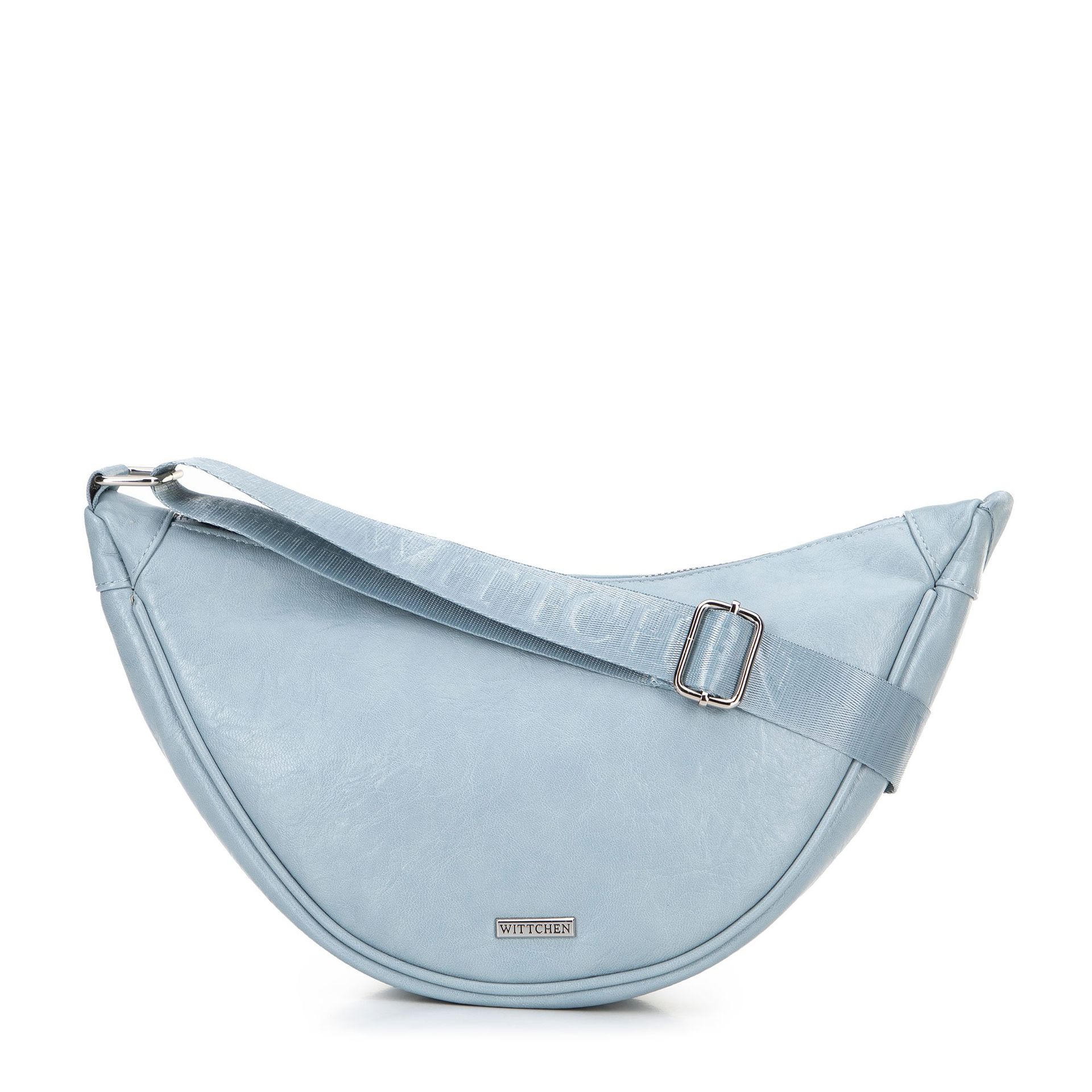 Damska torebka crossbody na szerokim pasku niebieska