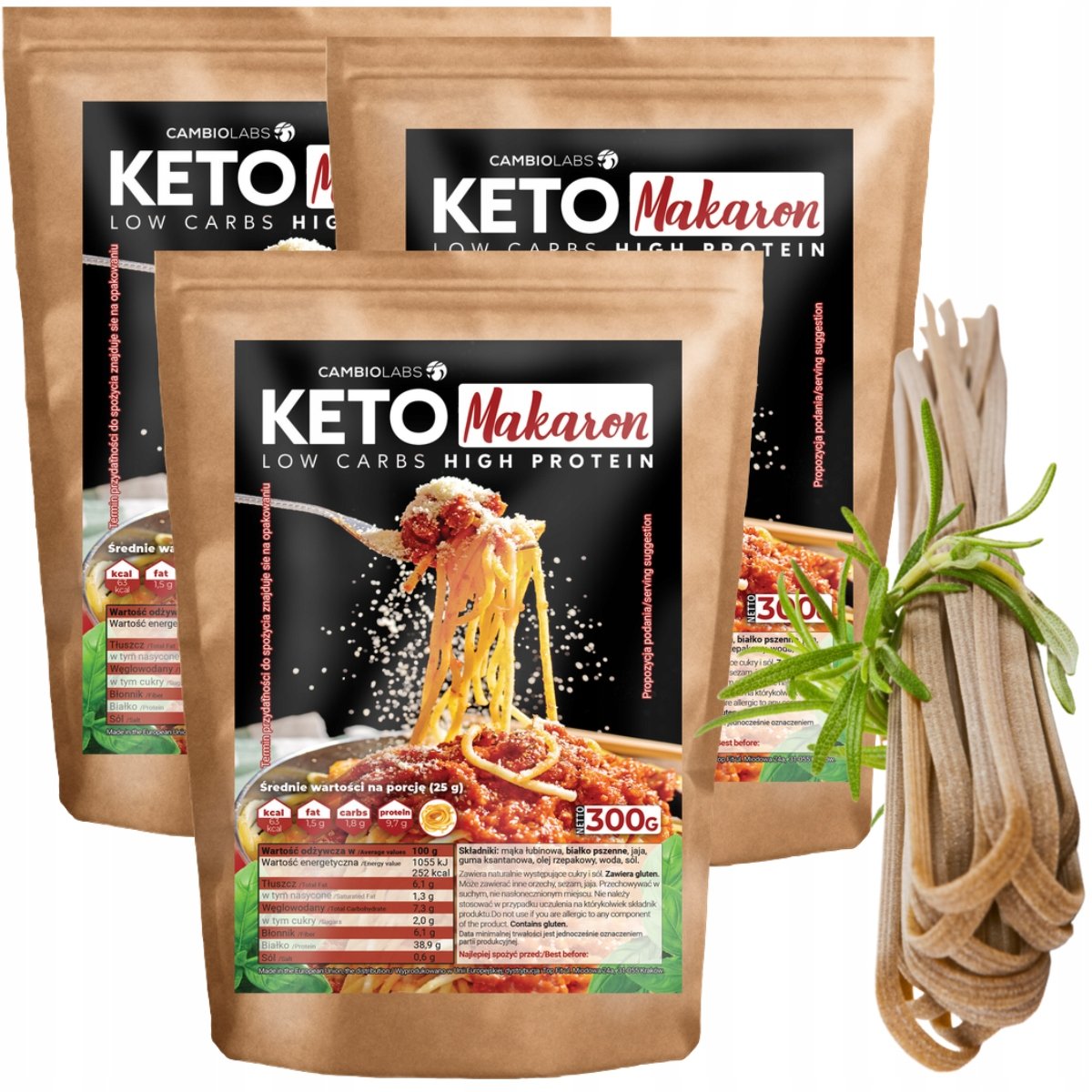 Keto Produkty MAKARON KETO 90% mniej węglowodanów