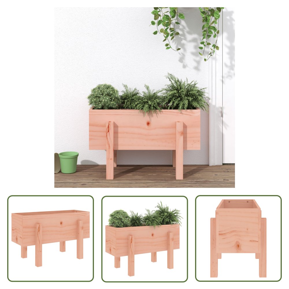 The Living Store Donica ogrodowa - 62x30x38 cm - lite drewno daglezjowe - Donica Ogrodowa