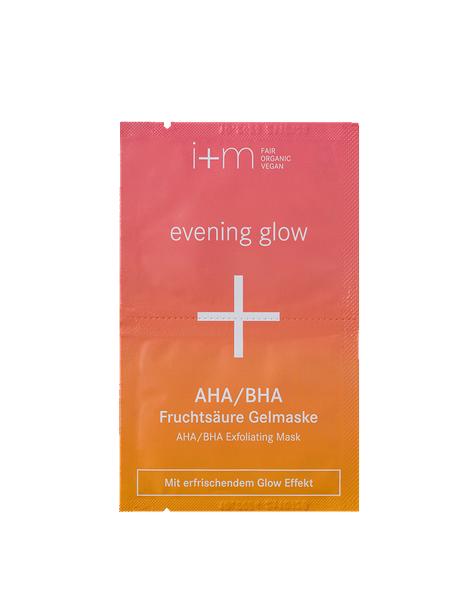Żelowa maseczka rozświetlająca EVENING GLOW z kwasami owocowymi AHA/BHA i+m NATURKOSMETIK BERLIN
