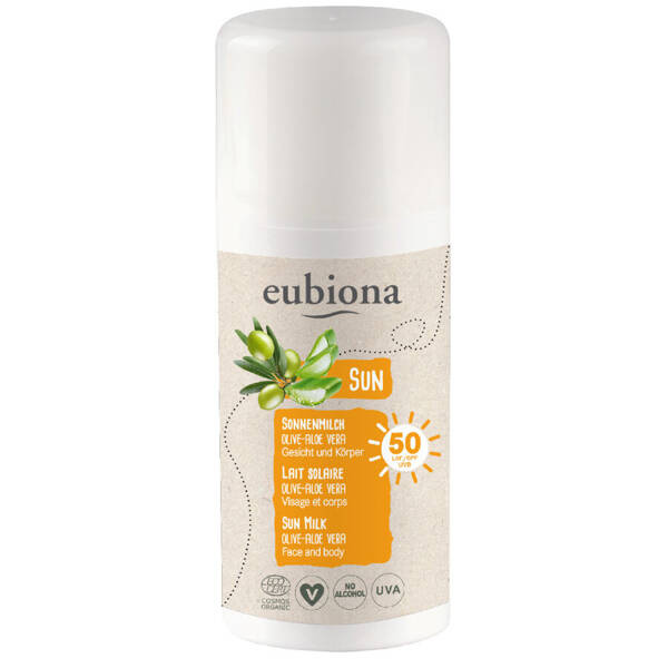 Mleczko na słońce SPF 50 z oliwą z oliwek i aloesem 100ml Eubiona