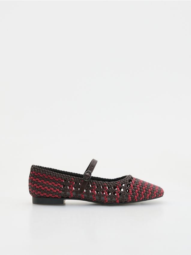 Reserved - Plecione baleriny z paskiem - wielobarwny