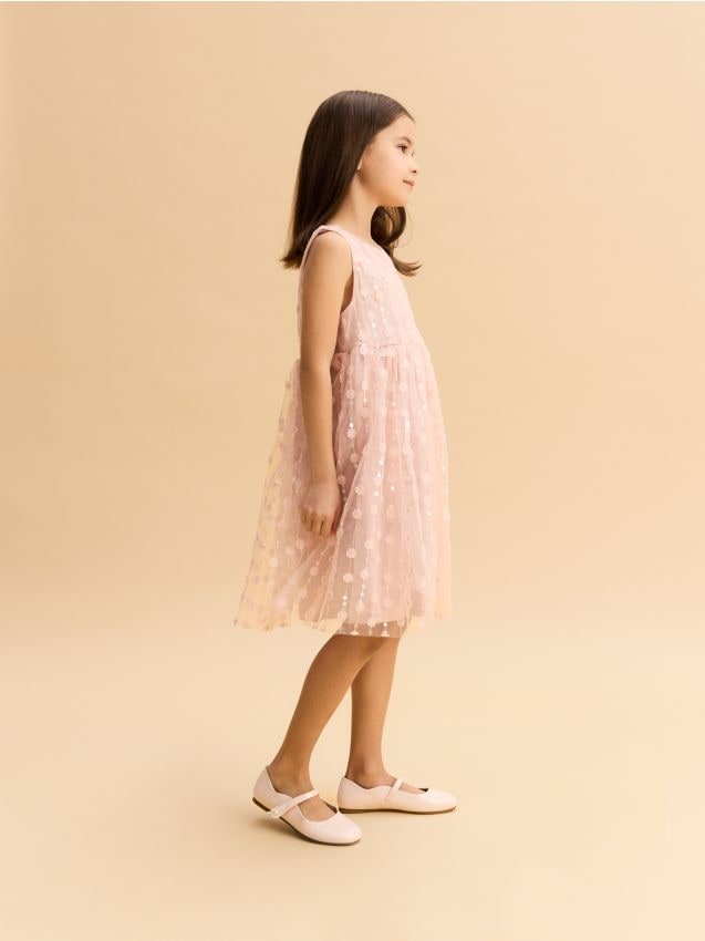 Reserved - Lakierowane baleriny z imitacji skóry - pastelowy róż