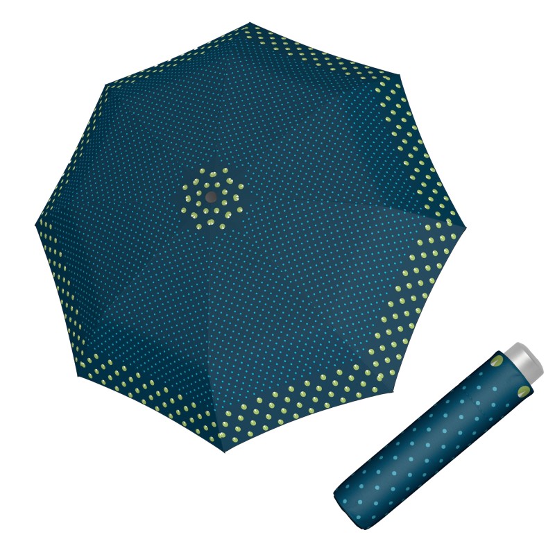 Mini Light Twinkle blue - składany parasol damski