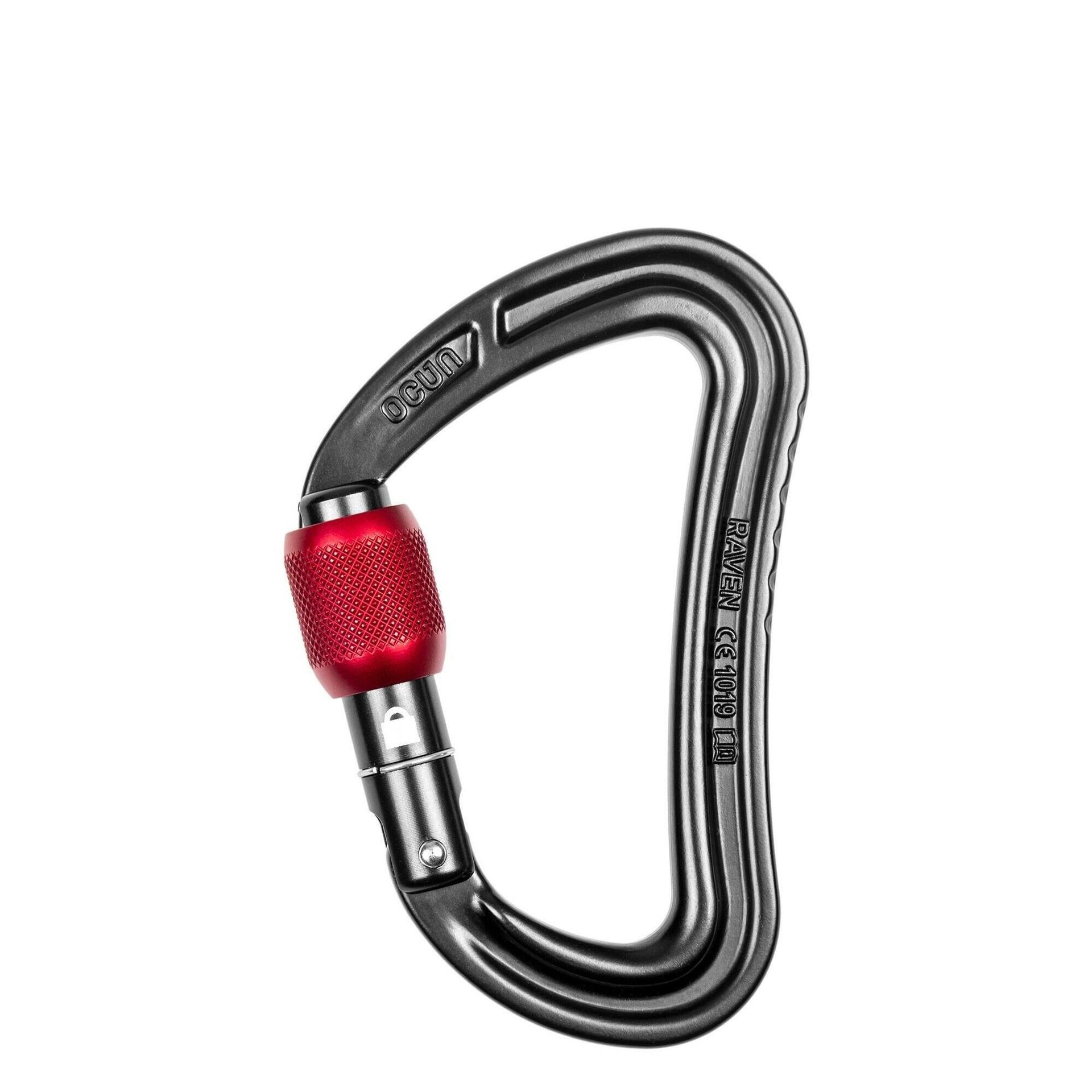 Karabinek OCÚN Raven Screw anthracite/red