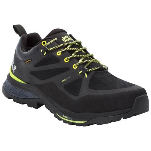 Jack Wolfskin Force Striker Texapore Buty Mężczyźni, czarny/żółty UK 8 | EU 42 2021 Buty turystyczne 4038841-6084080