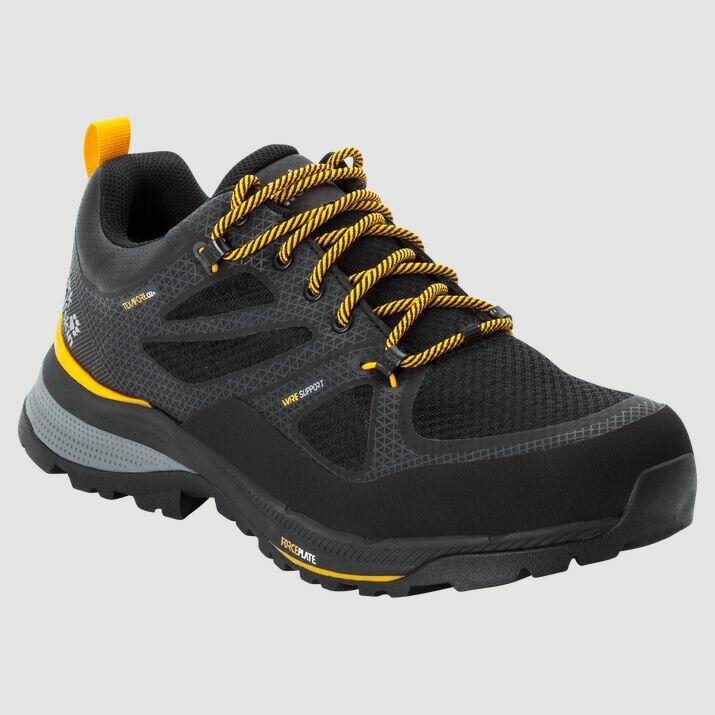 Jack Wolfskin Force Striker Texapore Buty Mężczyźni, szary/żółty UK 7,5 | EU 41 2021 Buty turystyczne 4038841-6055075