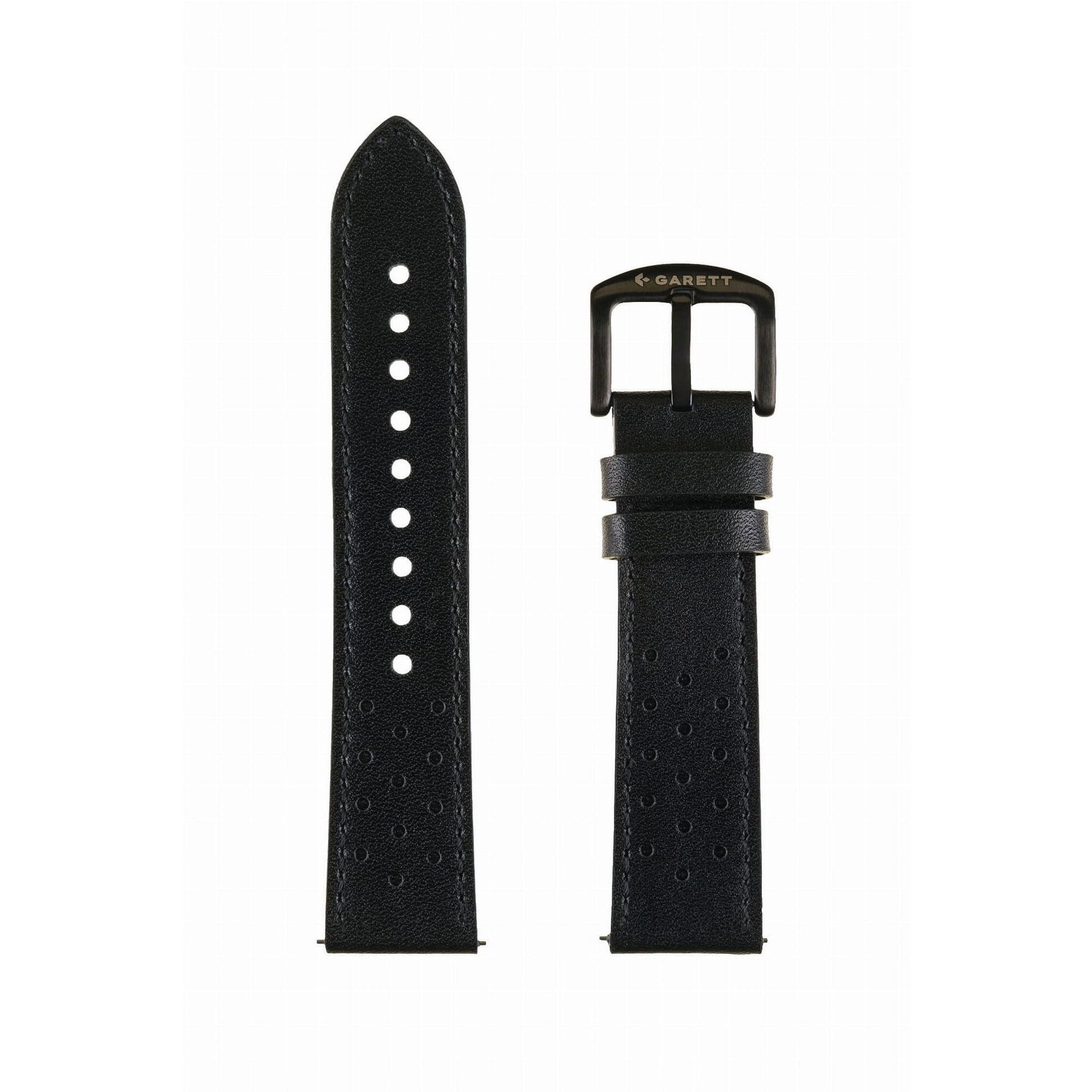 Garett czarny skórzany pasek do smartwatcha 22 mm 5904238485910