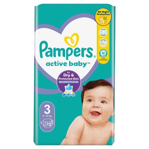 Pampers Active Baby 3 Pieluszki 6-10 kg, 70 szt. >> 0zł za wysyłkę przy zakupach od 59 zł 